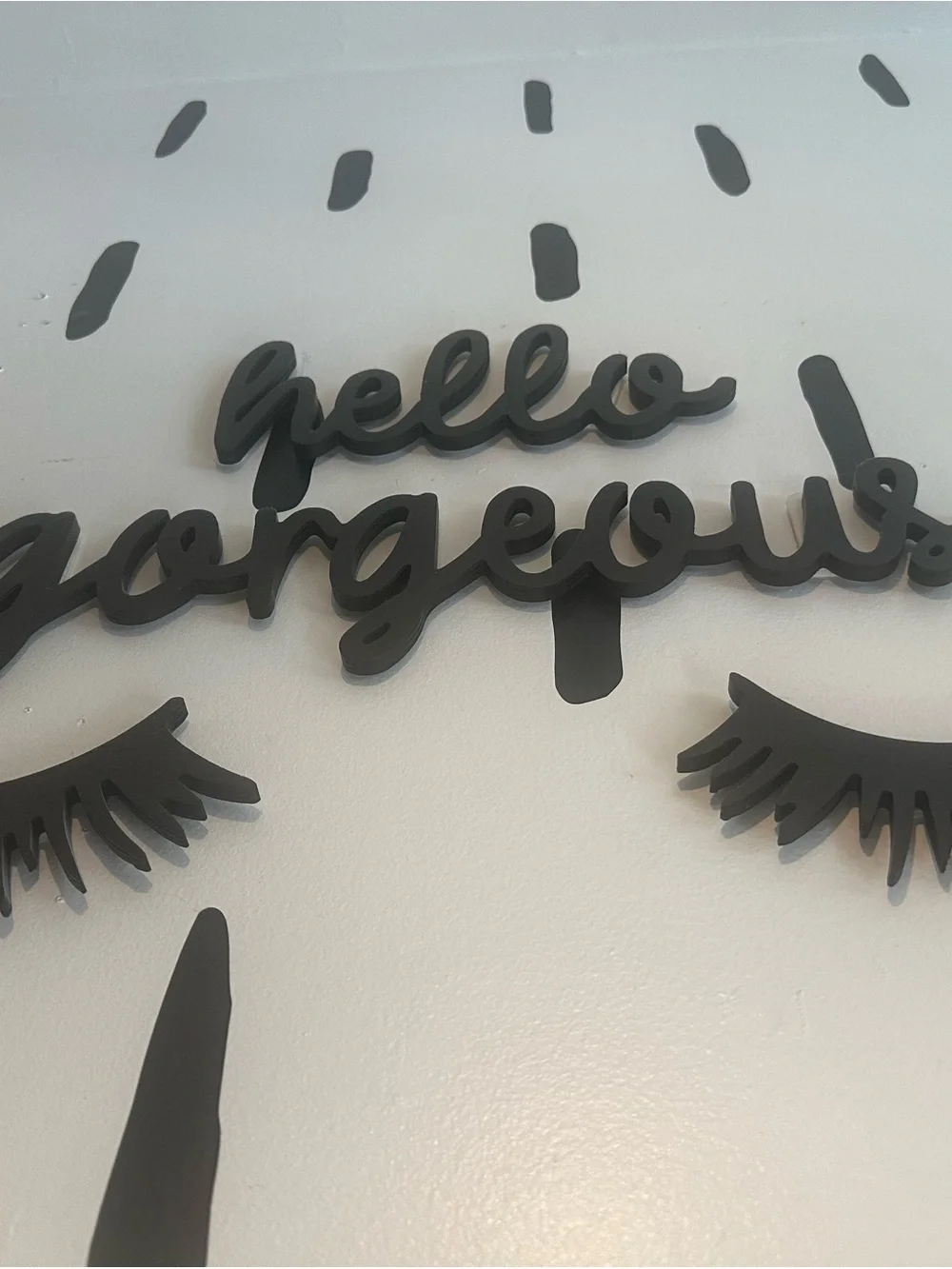 Hello Gorgeous Script Wall Sign in Black